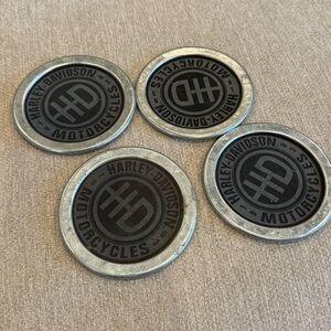 Harley-Davidson Black and Gray Coasters
